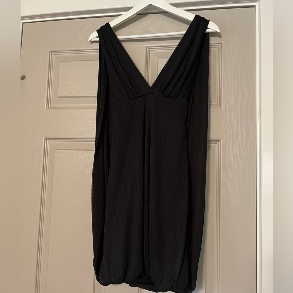 Bebe Y2K Mini Cape Dress in Black